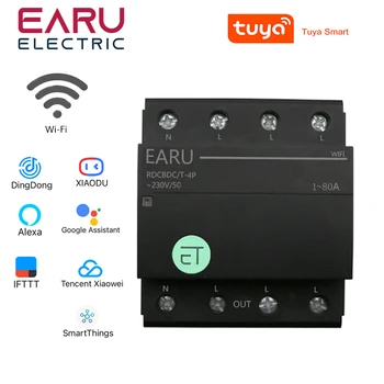 Трехфазный Автоматический Выключатель WIFI Smart Time Timer Relay Switch Голосовое Дистанционное Управление с помощью приложения Tuya Smart House Alexa Google Home