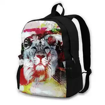 Лев, Индийский Лев - Акварельная школьная сумка, рюкзак большой емкости, ноутбук 15 дюймов, Индийский Лев, Индийская Пантера, Лев, Африканский Лев, Лев