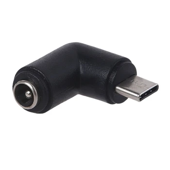 Черный 90-Градусный Адаптер 5,5x2,1 мм с Разъемом типа C USB C Адаптер для Мужчин Прямая доставка