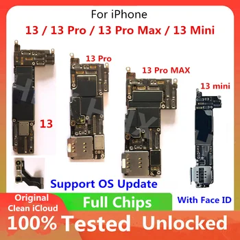 Оригинальная материнская плата для iPhone 13 13 Pro max 13 Mini Материнская плата с поддержкой Face ID Обновление ОС Логическая плата iCloud не разблокирована