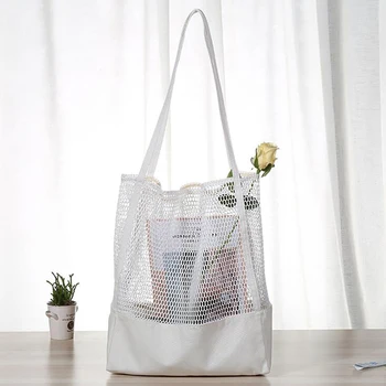 Женская сумка с новым рисунком, сетчатая, выдалбливающаяся для пляжа, сумка для покупок большой емкости, сумка на одно плечо