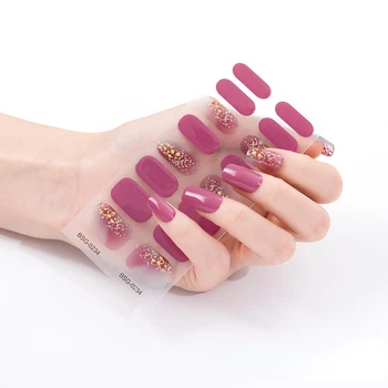 Новое поступление 2023 года, наклейки для красоты ногтей, самоклеящиеся дизайнерские фототерапевтические наклейки для девочек с 3D-бронзированием, полуотвержденные