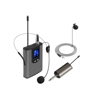 Портативная беспроводная гарнитура UHF/петличный микрофон на лацкане с передатчиком и приемником Bodypack с выходом 1/4 дюйма (A)