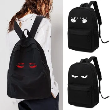 Холщовый рюкзак для путешествий, студенческий школьный рюкзак, Большая вместительная сумка для ноутбука, нагрудный принт, повседневная сумка-органайзер Унисекс на молнии, сумка через плечо