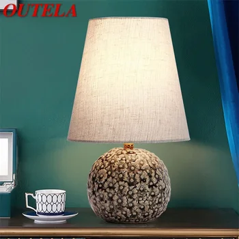 OUTELA Настольная лампа с диммером, современная керамическая креативная лампа, декоративная для дома, прикроватная Тумбочка