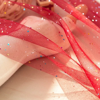 Мятная тюлевая ткань для пошива платья, Сетчатая кружевная блестящая ткань для свадебных и рождественских украшений своими руками TJ0556