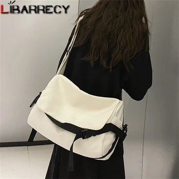 Однотонная женская сумка большой емкости, высококачественная нейлоновая женская сумка-мессенджер через плечо, модные новые женские студенческие сумки, основной мешок