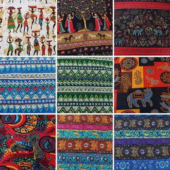 Этническая Богемия Майя Хлопчатобумажная льняная ткань для шитья своими руками, домашний декор, 145x50 см - Продается за полметра